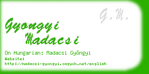 gyongyi madacsi business card